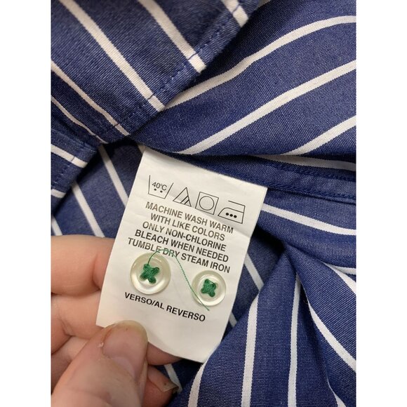 Tommy Hilfiger Slim Fit Men's 17 1/2 34-35 Striped Button Down Dress Shirt - Picture 7 of 8